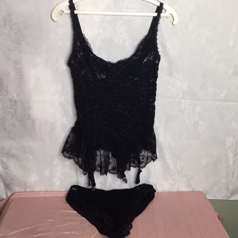 Woman’s lacy teddy and panties